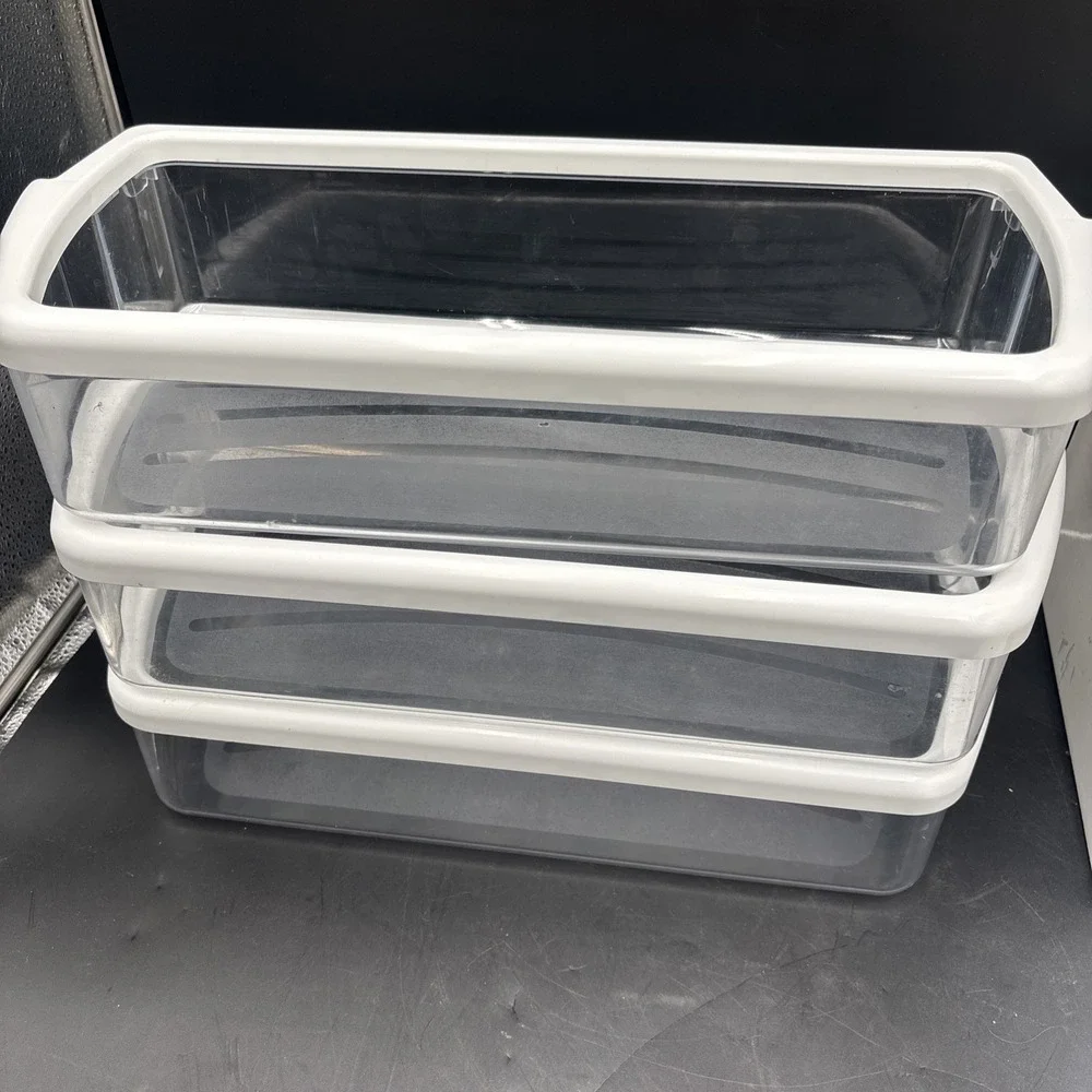 (3) Door Shelf Bin OEM Whirlpool Refrigerator W10321304 Kenmore WPW10431304 GUC